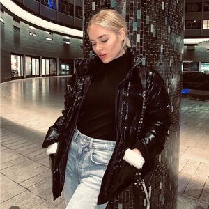 Jocelyn Shiny Black Ski Jacket